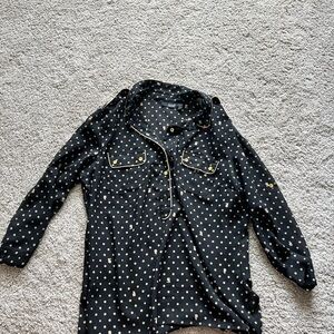 Black and Gold Polka Dot Blouse